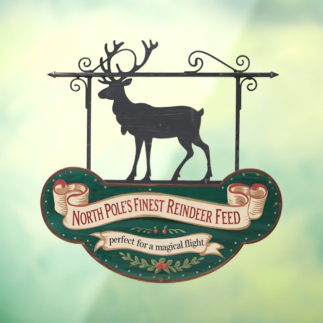 Funny Christmas reindeer feed Window Cling (Sheet 3)