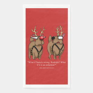 Funny Christmas Reindeer Guest Towel Napkins