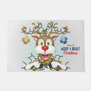 Funny Christmas Reindeer Holiday Doormat