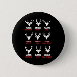 Funny Christmas Reindeer Hunter Deer Meat Hunting 2 Inch Round Button
