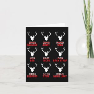 Funny Christmas Reindeer Hunter Deer Meat Hunting  Card
