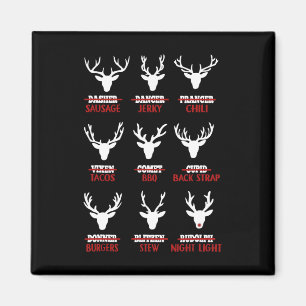 Funny Christmas Reindeer Hunter Deer Meat Hunting  Magnet
