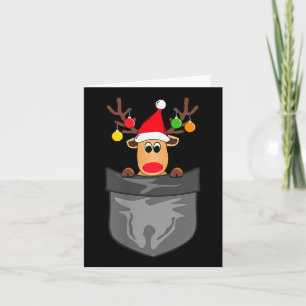 Funny Christmas Reindeer In Cket  Card