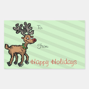 Funny Christmas Reindeer Sticker