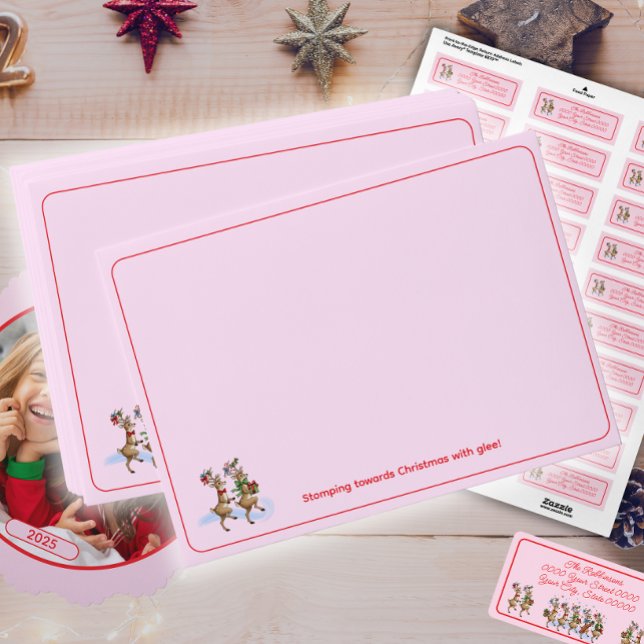 Funny Christmas Reindeers Pink Envelope (Creator Uploaded)