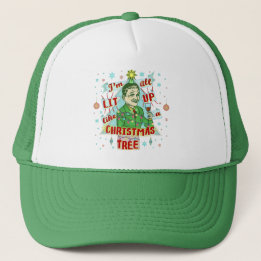 Funny Christmas Retro Drinking Humour Man Lit Up Trucker Hat