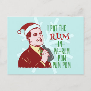 Funny Christmas Retro Rum Drinking Man Holiday