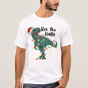 Funny Christmas Rex The Halls T-rex T-Shirt