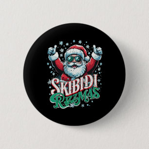 Funny Christmas Rizz Santa Skibidi Rizzmas 2 Inch Round Button