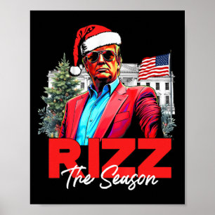 Funny Christmas Rizzmas Santa Xmas Rizz The Season Poster