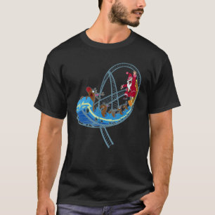Funny Christmas Roller Coaster Amusement Park Sant T-Shirt