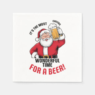 Funny Christmas root beer drinking party  Napkin