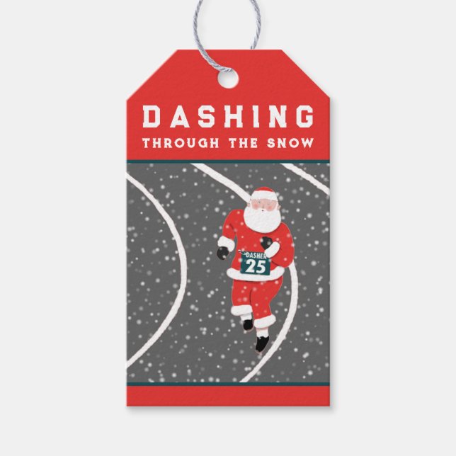 Funny Christmas runner Gift Tags (Front)