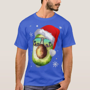 Funny Christmas Santa Avocado Fruit Vegan Lover  T-Shirt