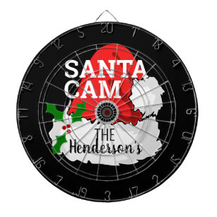 Funny Christmas Santa Cam Family Personalized Dartboard