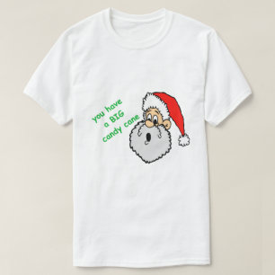Funny Christmas Santa Claus Big Candy Cane T-Shirt