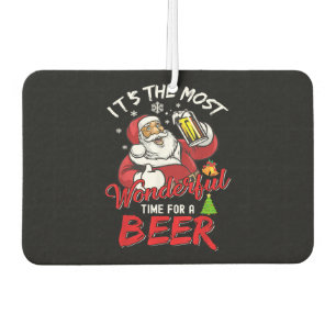 Funny Christmas Santa Claus Drinking Beer Wonderfu Air Freshener