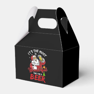 Funny Christmas Santa Claus Drinking Beer Wonderfu Favor Box