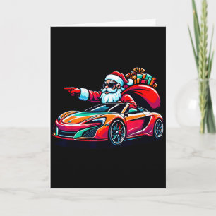 Funny Christmas Santa Claus Driving Srt Car Xmas P Card