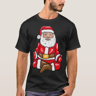Funny Christmas Santa Claus Meditating Yoga Lover  T-Shirt