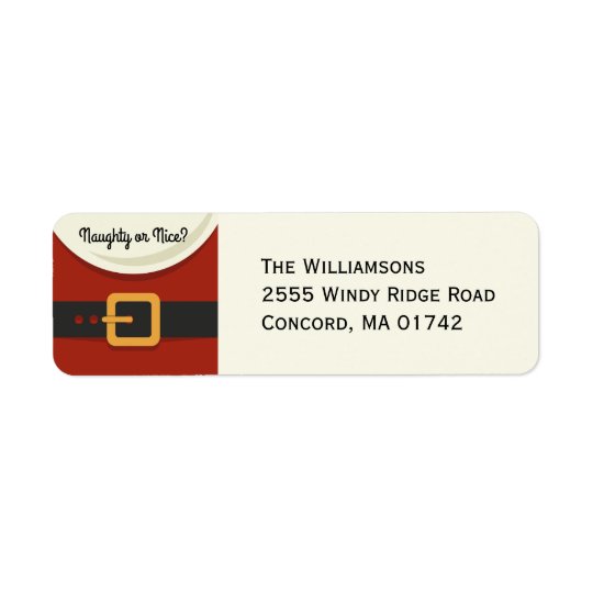 Funny Christmas Santa Claus Naughty & Nice Return Address Label