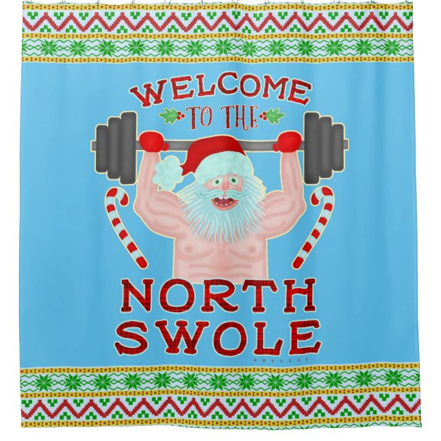 Funny Christmas Santa Claus Swole Weightlifter (Front)