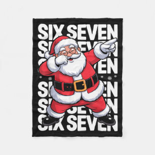 Funny Christmas Santa Dabbing Xmas Dab Six Seven 6 Fleece Blanket