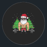 Funny Christmas Santa Deadlift Xmas Weightlift Gym Classic Round Sticker<br><div class="desc">Funny Christmas Santa Deadlift Xmas Weightlift Gym Mens Boys</div>