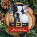 Funny Christmas Santa Dog More Wag Less Bark Photo Holiday Card<br><div class="desc">Funny dog themed holiday card featuring the words "Dear Santa, if more wag & less bark = MORE TREATS, I'm in". Add your dog's photo and names to customize. The backside features a paw print pattern. Perfect for the dog lover, dog walker, veterinarian or anyone who subscribes to the attitude...</div>