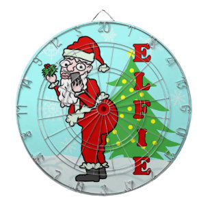 Funny Christmas Santa Elfie Dartboard