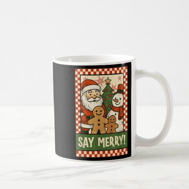 Funny Christmas Santa Gingerbread Snowman Selfie S Coffee Mug (Right)