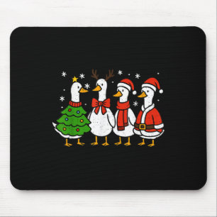 Funny Christmas Santa Goose Silly Merry Goosemas X Mouse Pad