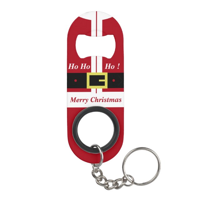 Funny Christmas Santa Keychain Bottle Opener (Back)