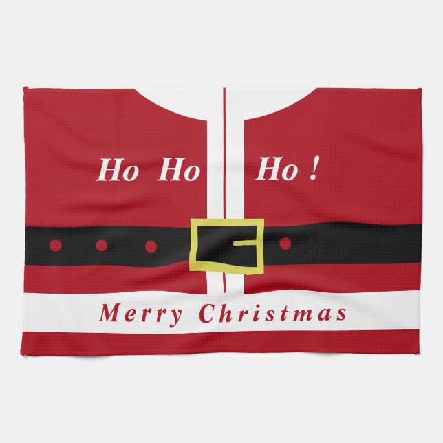 Funny Christmas Santa Kitchen Towel (Horizontal)