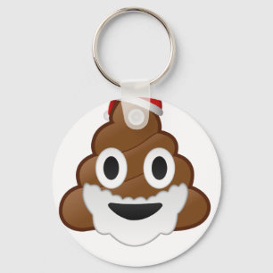 Funny Christmas Santa Poop Emoji Keychain