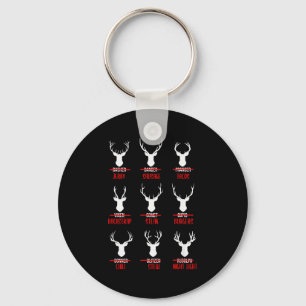 Funny Christmas Santa Reindeer List Pajamas For De Keychain