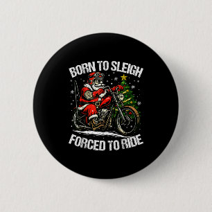Funny Christmas Santa Riding Motorcycle Bike Biker 2 Inch Round Button
