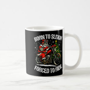 Funny Christmas Santa Riding Motorcycle Bike Biker Coffee Mug