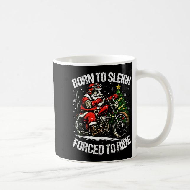 Funny Christmas Santa Riding Motorcycle Bike Biker Coffee Mug (Right)