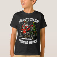 Funny Christmas Santa Riding Motorcycle Bike Biker