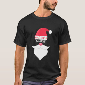 Funny Christmas Santa s Favourite Nurse T Shirt