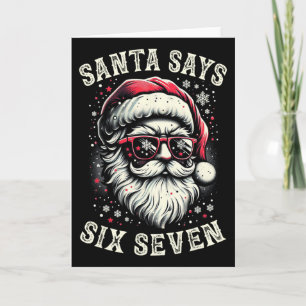 Funny Christmas Santa Six Seven 6-7 Meme Brain Rot Card