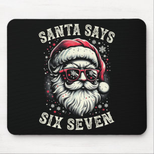 Funny Christmas Santa Six Seven 6-7 Meme Brain Rot Mouse Pad