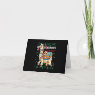 Funny Christmas Santa Sloth And Llama Christmas Card