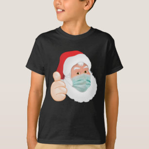 FUNNY CHRISTMAS SANTA WEARING MASK KIDS T-SHIRTS