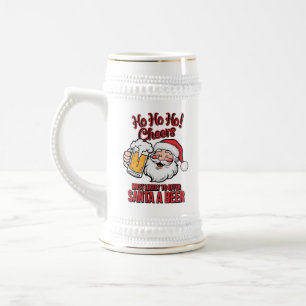 Funny Christmas Santa word art Beer Stein