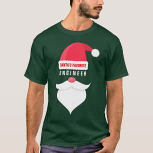 Funny Christmas Santa's Favourite Engineer Custom T-Shirt