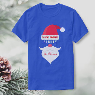 Funny Christmas Santa's Favourite Family Custom T-Shirt