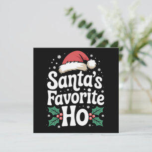 Funny Christmas Santa's Favourite Ho Naughty Pajam Holiday Card