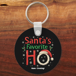 Funny Christmas Santa's Favourite Ho Xmas Pajama Keychain
